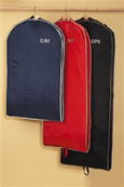 Colorful, personalized garment bags, 